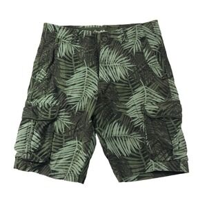 Goodfellow Shorts Men's Sz 34 Green Tropical Print Cargo Flex Waistband Outdoors